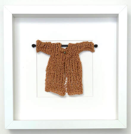 FRAMED - toffee coloured japanese cotton knitted sweater  9x9 zed handmade