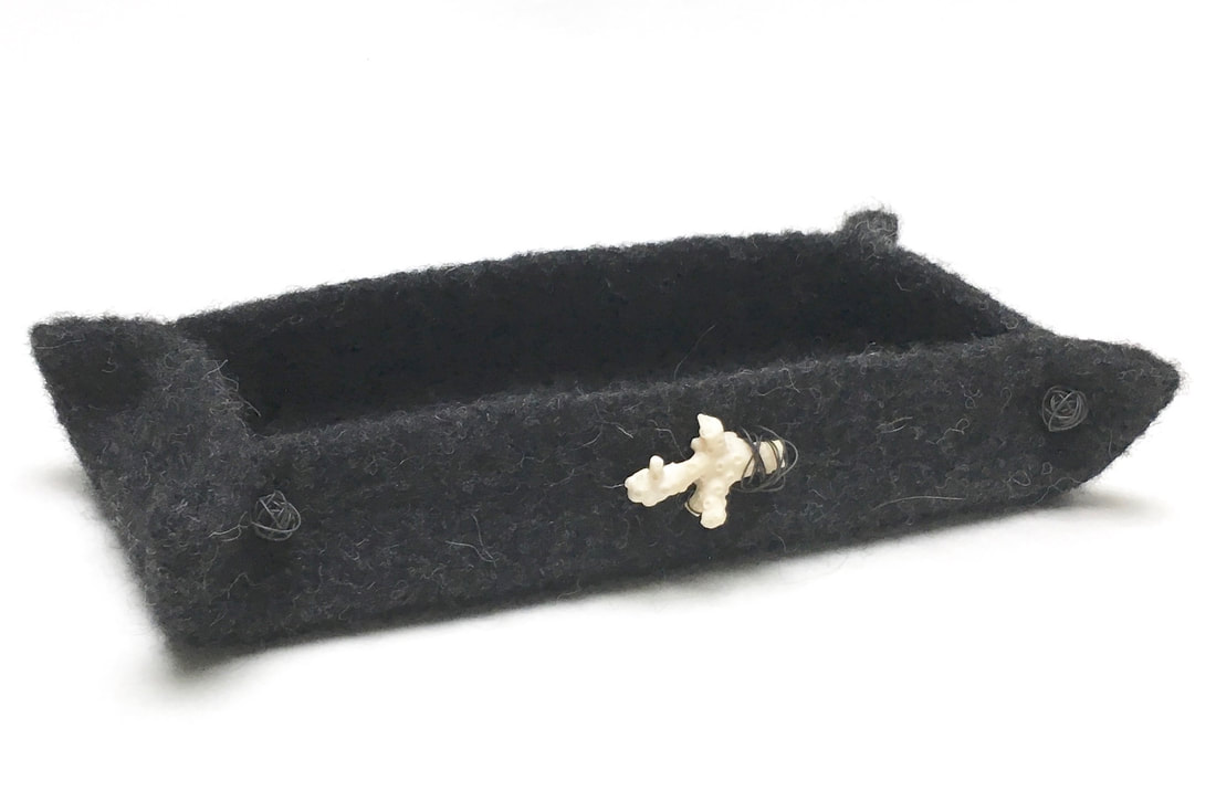 BOKS is a hand felted rectangular vessel in 2 sizes from zed handmade