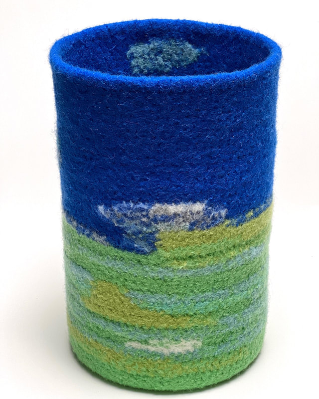 BOL felted vessels are straight sided and hand felted by zed handmade