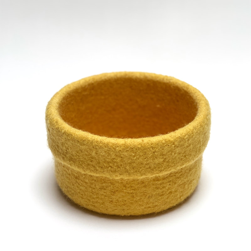 CUFF small size felted vessel in maize from zed handmade
