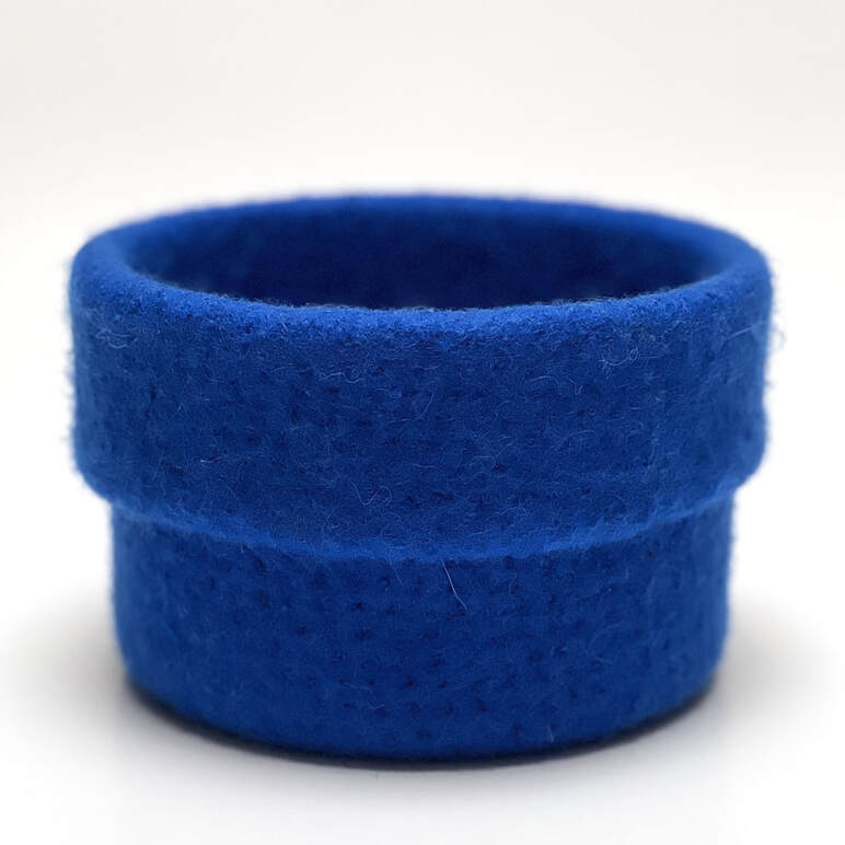 CUFF medium size felted vessel in lapis from zed handmade
