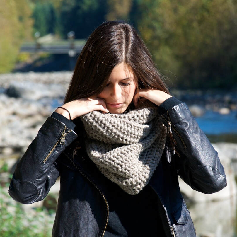 JULES infinity scarf currently @circlecraft store on Granville Island