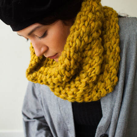HUXLEY hand knit bulky wool cowl from zedhandmade.com