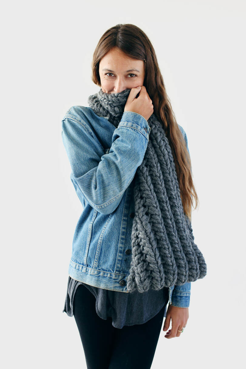 RIVA Grande big wool infinity scarf currently @circlecraft store on Granville Island