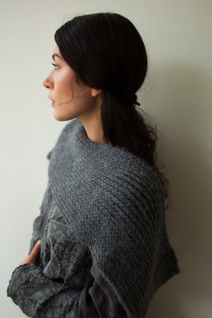 SOPHIE hand knit cowl in steel alpaca wool